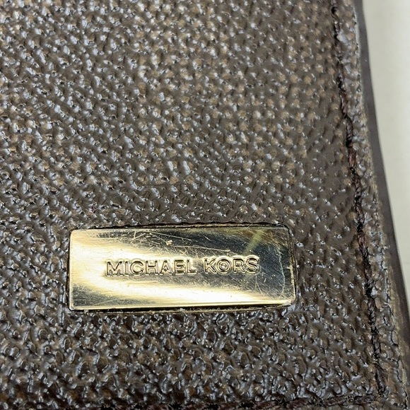 Michael Kors Brown Signature Card Holder Slim Wallet Men’s Women’s Unisex - Picture 3 of 8